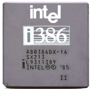 picture of an Intel three eighty six sixteen megahertz processor