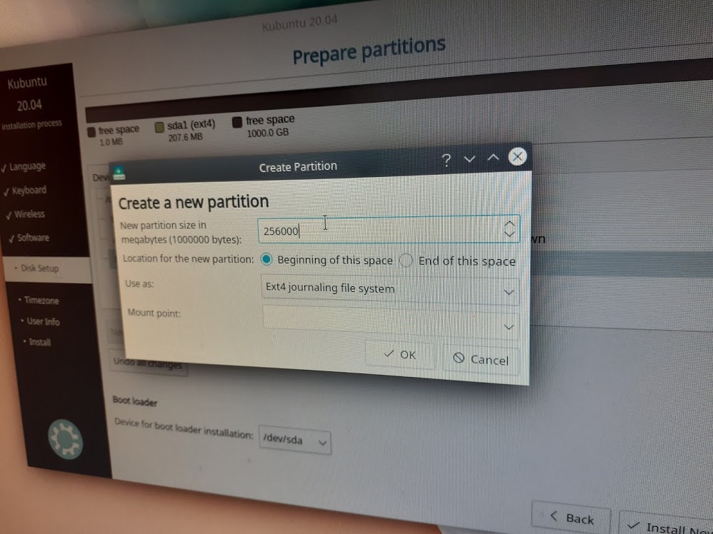 256 GB EXT4 Partition